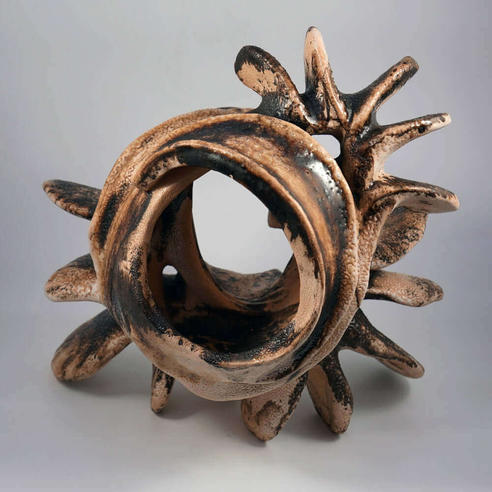 Bone series no. 1 - Bones collection raku ceramic pottery sculpture by Adil Ghani Unique Handmade ceramic pottery raku vases, urns, and home decor, sculptures, wall decor, gifts by Adil Ghani