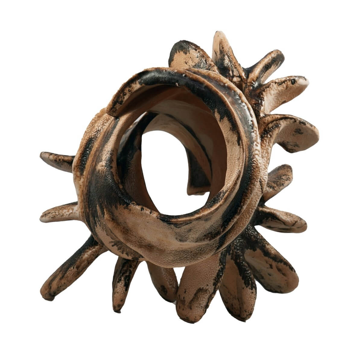 Bone series no. 1 - Bones collection raku ceramic pottery sculpture by Adil Ghani Unique Handmade ceramic pottery raku vases, urns, and home decor, sculptures, wall decor, gifts by Adil Ghani