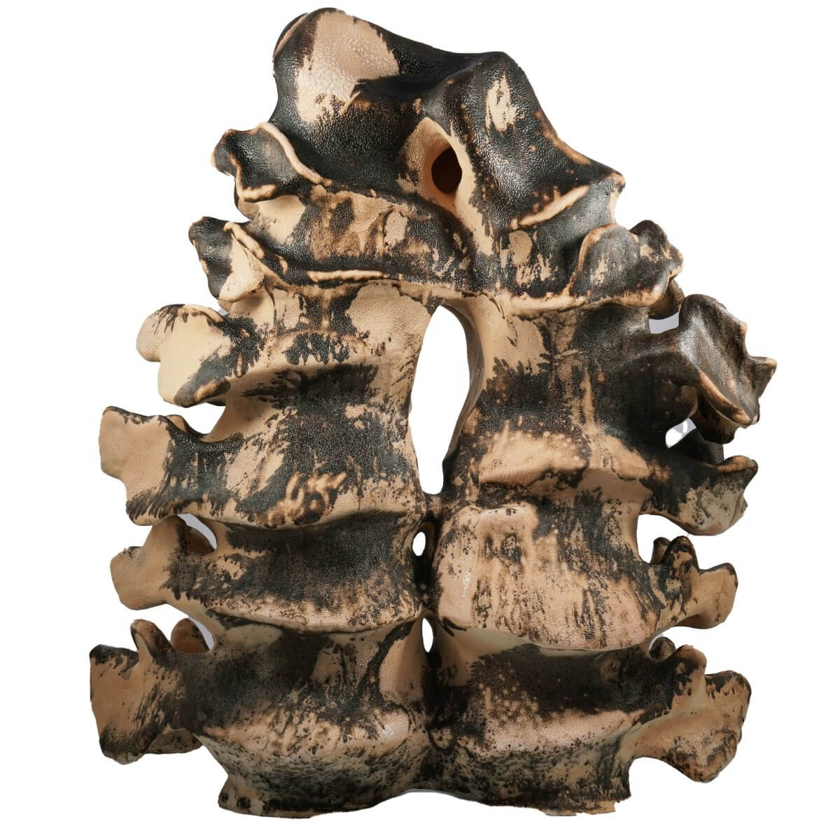Bone series no. 2 - Bones collection raku ceramic pottery sculpture by Adil Ghani Unique Handmade ceramic pottery raku vases, urns, and home decor, sculptures, wall decor, gifts by Adil Ghani