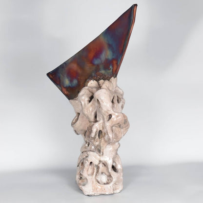 Bones Series - Inhumane - Bones collection raku ceramic pottery sculpture by Adil Ghani Unique Handmade ceramic pottery raku vases, urns, and home decor, sculptures, wall decor, gifts by Adil Ghani
