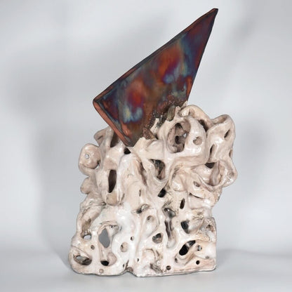 Bones Series - Inhumane - Bones collection raku ceramic pottery sculpture by Adil Ghani Unique Handmade ceramic pottery raku vases, urns, and home decor, sculptures, wall decor, gifts by Adil Ghani