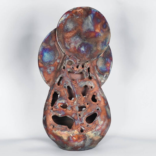 Bones Series - Sadism - Bones collection raku ceramic pottery sculpture by Adil Ghani Unique Handmade ceramic pottery raku vases, urns, and home decor, sculptures, wall decor, gifts by Adil Ghani