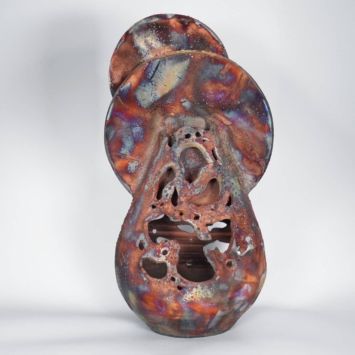 Bones Series - Sadism - Bones collection raku ceramic pottery sculpture by Adil Ghani Unique Handmade ceramic pottery raku vases, urns, and home decor, sculptures, wall decor, gifts by Adil Ghani