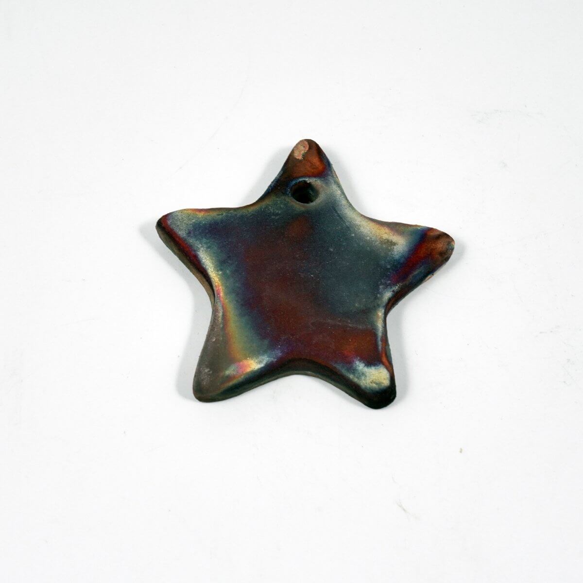 Christmas Ornaments Set Raku Ceramic Pottery Decor - RAAQUU Unique Handmade ceramic pottery raku vases, urns, and home decor, sculptures, wall decor, gifts by Adil Ghani