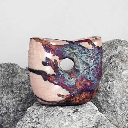 Dokutsu Ceramic Raku Vase - RAAQUU Basics handmade pottery home decor - RAAQUU