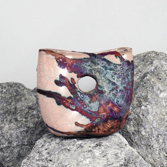 Dokutsu Ceramic Raku Vase - RAAQUU Basics handmade pottery home decor - RAAQUU
