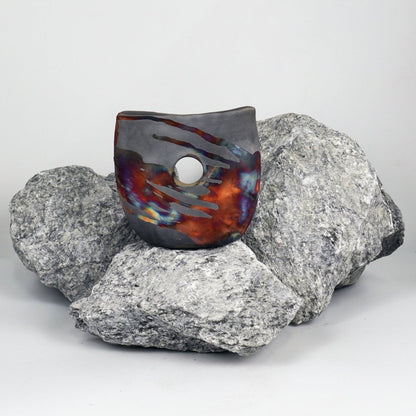 Dokutsu Ceramic Raku Vase - RAAQUU Basics handmade pottery home decor - RAAQUU