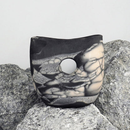 Dokutsu Ceramic Raku Vase - RAAQUU Basics handmade pottery home decor - RAAQUU