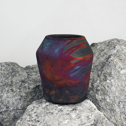 Hoseki Ceramic Raku Pottery Vase - RAAQUU