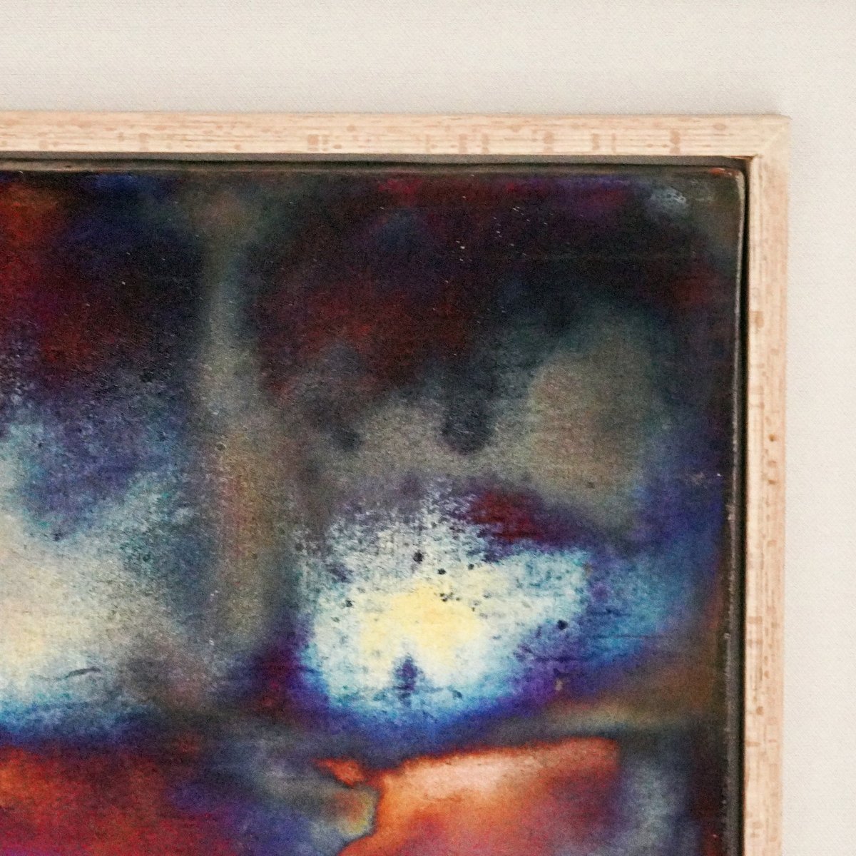 Kaiga 1 - 1' x 1' framed raku ceramic wall art - RAAQUU Serial No. 2400010 - RAAQUU