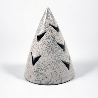 Ki Christmas Tree Decorative Tealing and Candle Cover Unique Handmade ceramic pottery raku vases, urns, and home decor, sculptures, wall decor, gifts by Adil Ghani
