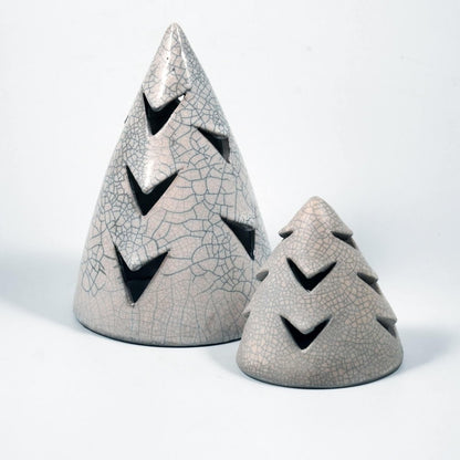Ki Christmas Tree Decorative Tealing and Candle Cover Unique Handmade ceramic pottery raku vases, urns, and home decor, sculptures, wall decor, gifts by Adil Ghani