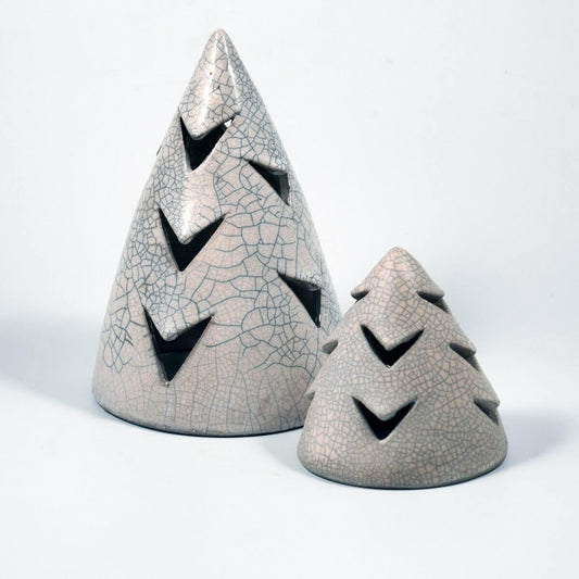Ki Christmas Tree Decorative Tealing and Candle Cover Unique Handmade ceramic pottery raku vases, urns, and home decor, sculptures, wall decor, gifts by Adil Ghani