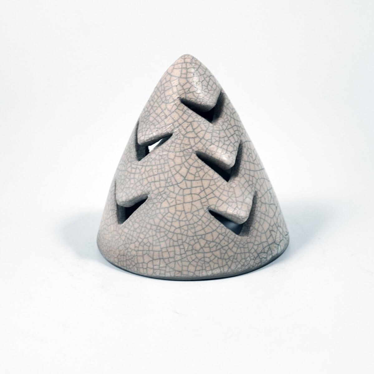 Ki Christmas Tree Decorative Tealing and Candle Cover Unique Handmade ceramic pottery raku vases, urns, and home decor, sculptures, wall decor, gifts by Adil Ghani