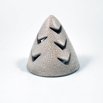 Ki Christmas Tree Decorative Tealing and Candle Cover Unique Handmade ceramic pottery raku vases, urns, and home decor, sculptures, wall decor, gifts by Adil Ghani