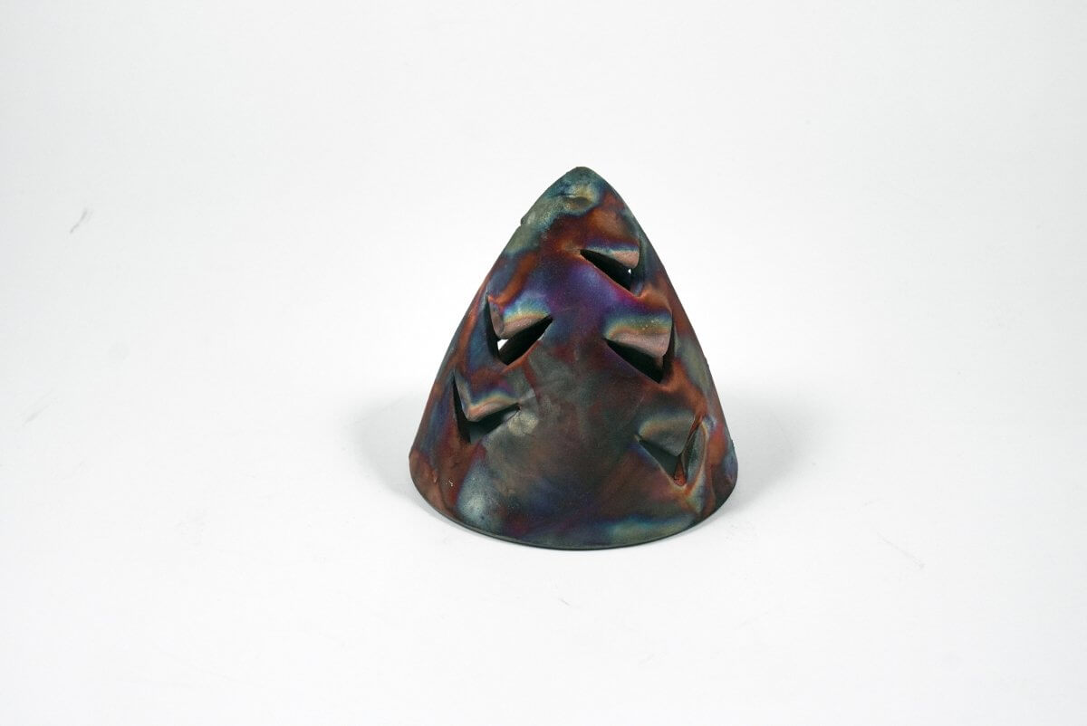 Ki Christmas Tree Decorative Tealing and Candle Cover Unique Handmade ceramic pottery raku vases, urns, and home decor, sculptures, wall decor, gifts by Adil Ghani