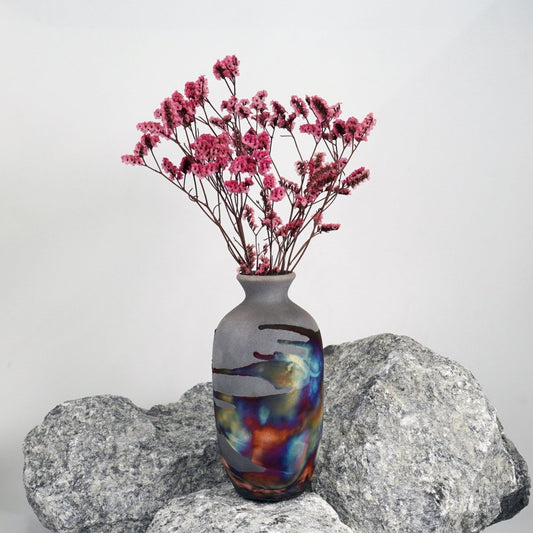 Koban Ceramic Raku Pottery Vase with Water Tube - RAAQUU