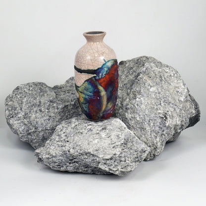 Koban Ceramic Raku Pottery Vase with Water Tube - RAAQUU