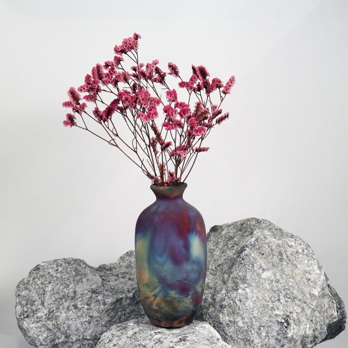 Koban Ceramic Raku Pottery Vase with Water Tube - RAAQUU