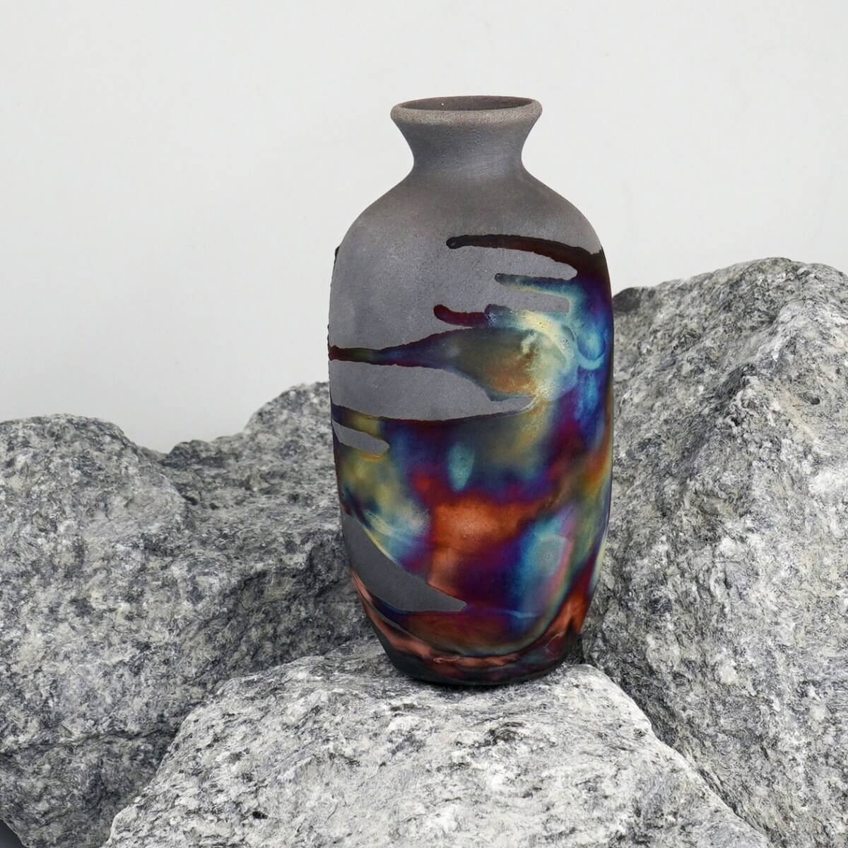 Koban Ceramic Raku Pottery Vase with Water Tube - RAAQUU