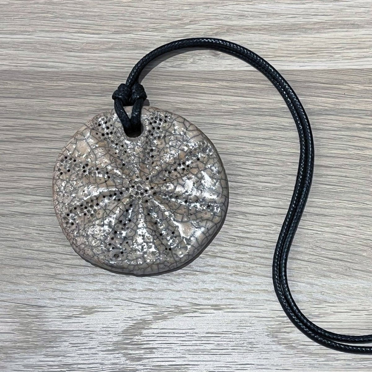 Kubi L001 Flower Raku Pendant Necklace - Handmade gift for her - RAAQUU