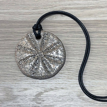 Kubi L001 Flower Raku Pendant Necklace - Handmade gift for her - RAAQUU