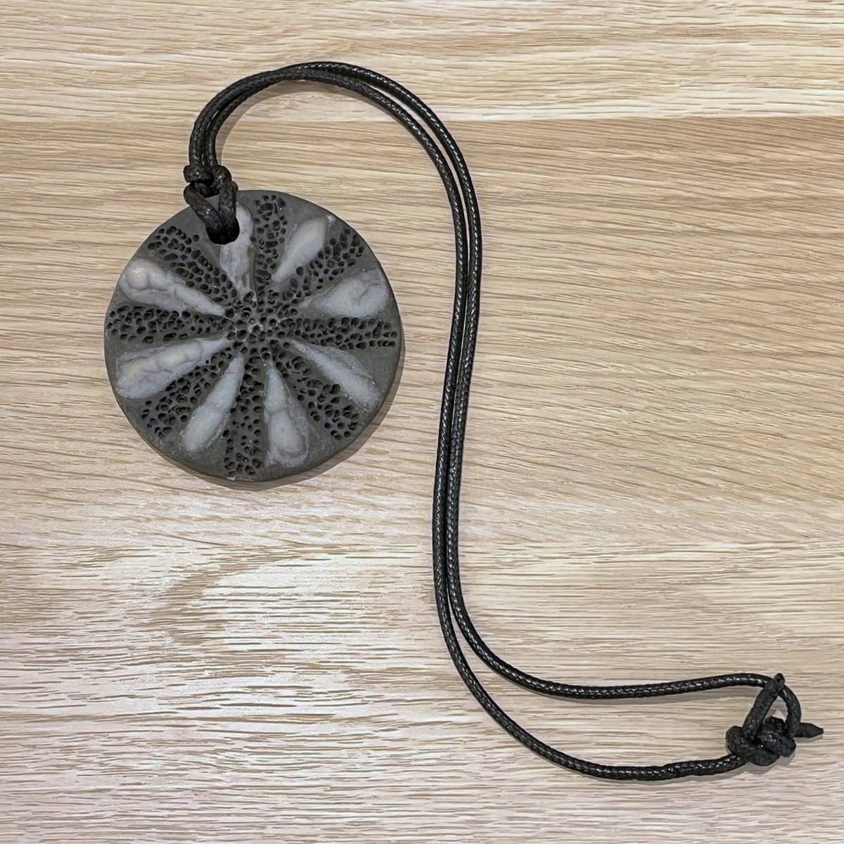 Kubi L001 Flower Raku Pendant Necklace - Handmade gift for her - RAAQUU