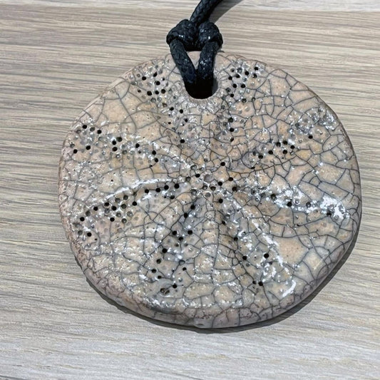 Kubi L001 Flower Raku Pendant Necklace - Handmade gift for her - RAAQUU