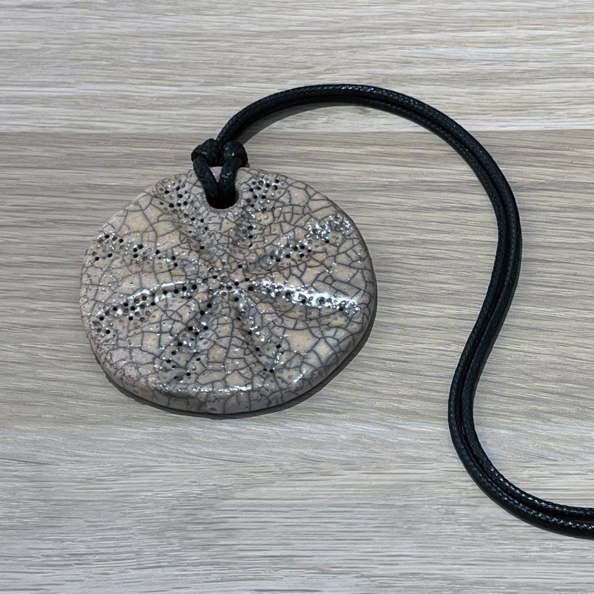 Kubi L001 Flower Raku Pendant Necklace - Handmade gift for her - RAAQUU