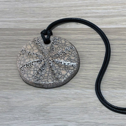Kubi L001 Flower Raku Pendant Necklace - Handmade gift for her - RAAQUU