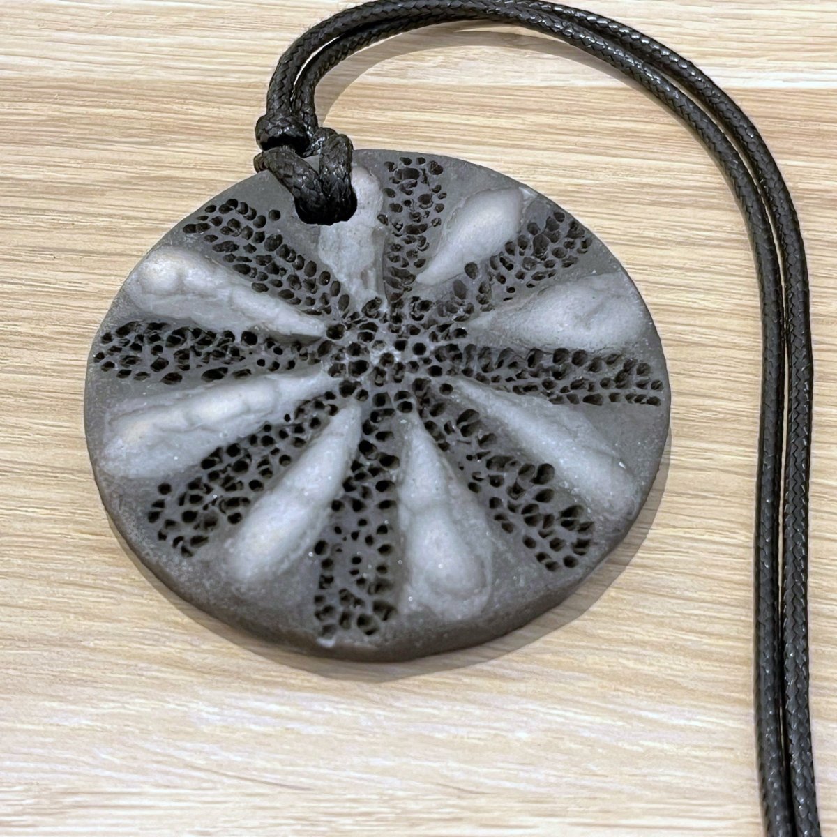 Kubi L001 Flower Raku Pendant Necklace - Handmade gift for her - RAAQUU
