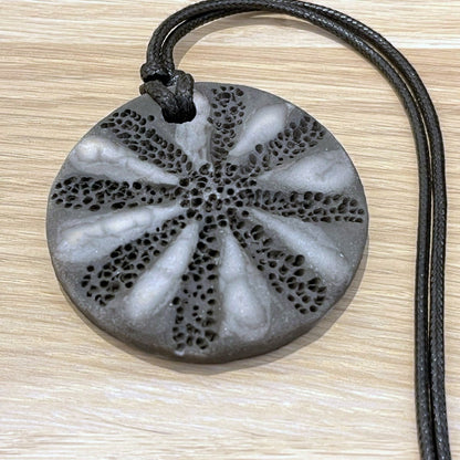 Kubi L001 Flower Raku Pendant Necklace - Handmade gift for her - RAAQUU