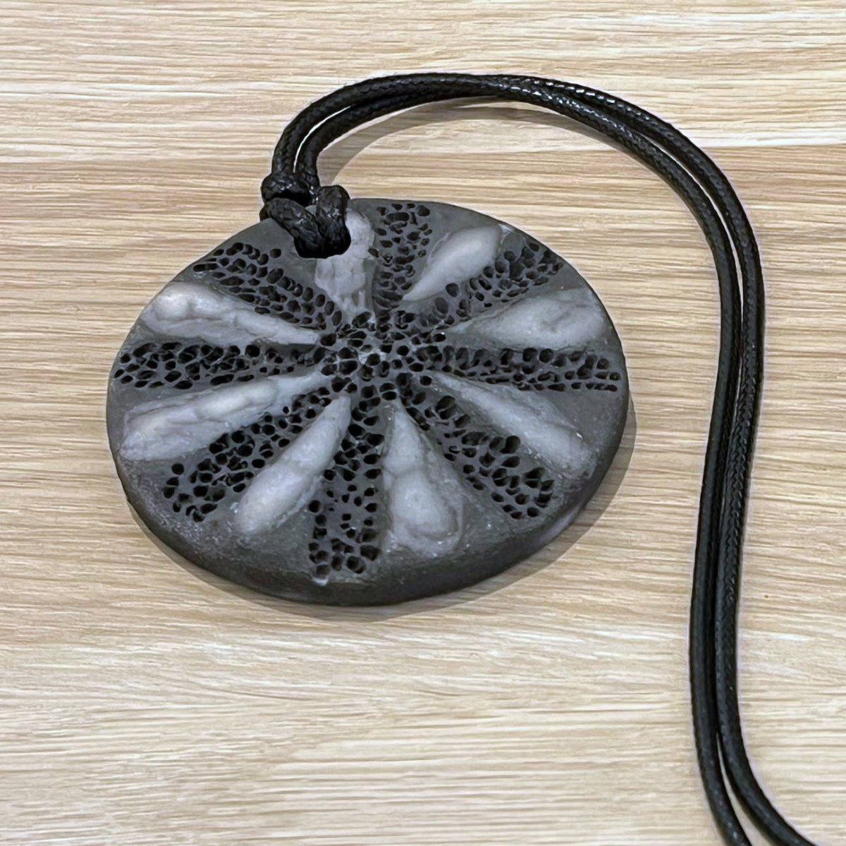 Kubi L001 Flower Raku Pendant Necklace - Handmade gift for her - RAAQUU