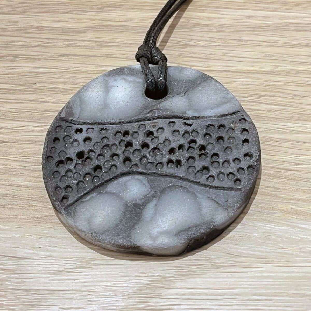 Kubi L002 Dimple Raku Pendant Necklace - Handmade gift for her - RAAQUU