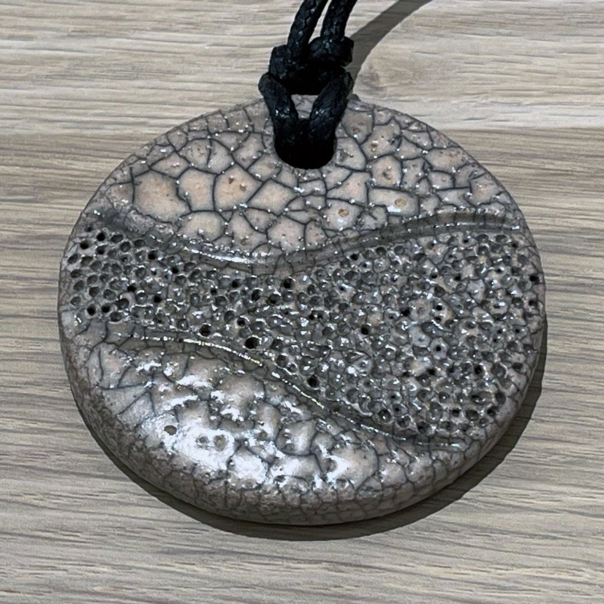 Kubi L002 Dimple Raku Pendant Necklace - Handmade gift for her - RAAQUU