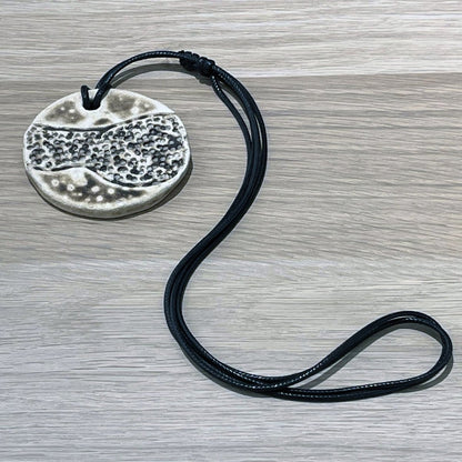 Kubi L002 Dimple Raku Pendant Necklace - Handmade gift for her - RAAQUU