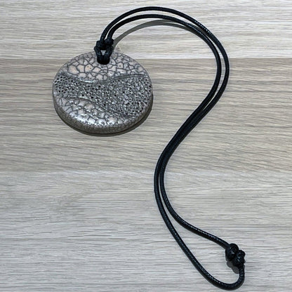 Kubi L002 Dimple Raku Pendant Necklace - Handmade gift for her - RAAQUU