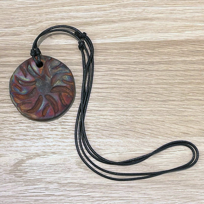 Kubi L005 Wave Raku Pendant Necklace - Handmade gift for her - RAAQUU