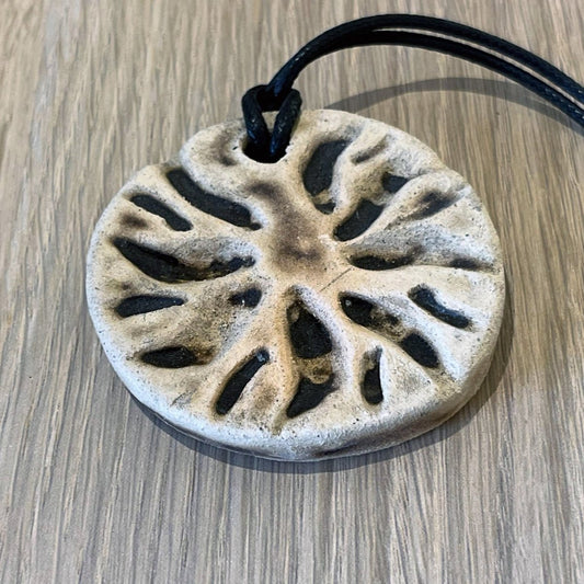 Kubi L005 Wave Raku Pendant Necklace - Handmade gift for her - RAAQUU