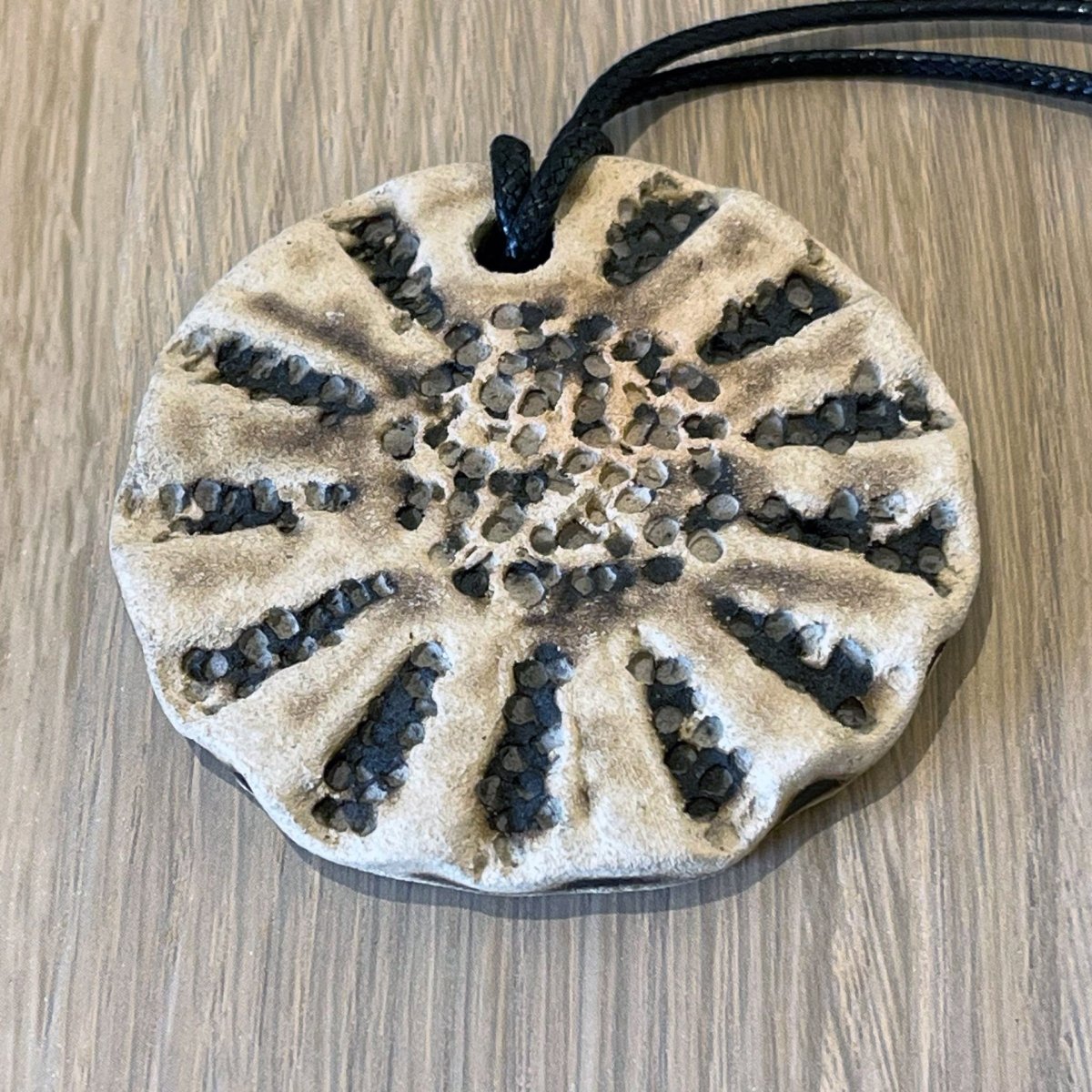 Kubi L006 Sun Raku Pendant Necklace - Handmade gift for her - RAAQUU
