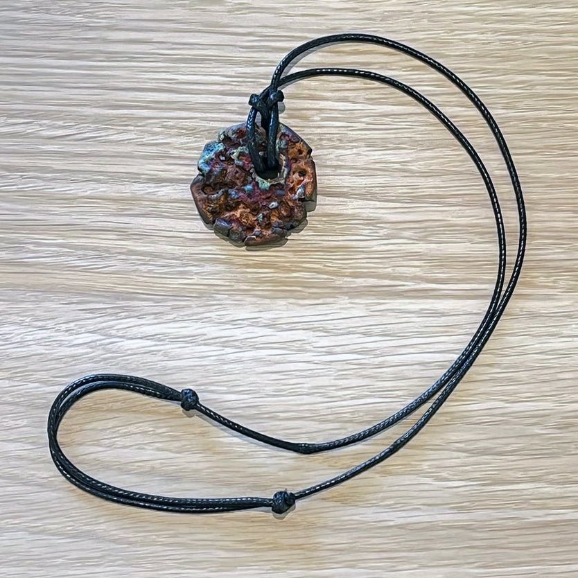 Kubi L006 Sun Raku Pendant Necklace - Handmade gift for her - RAAQUU