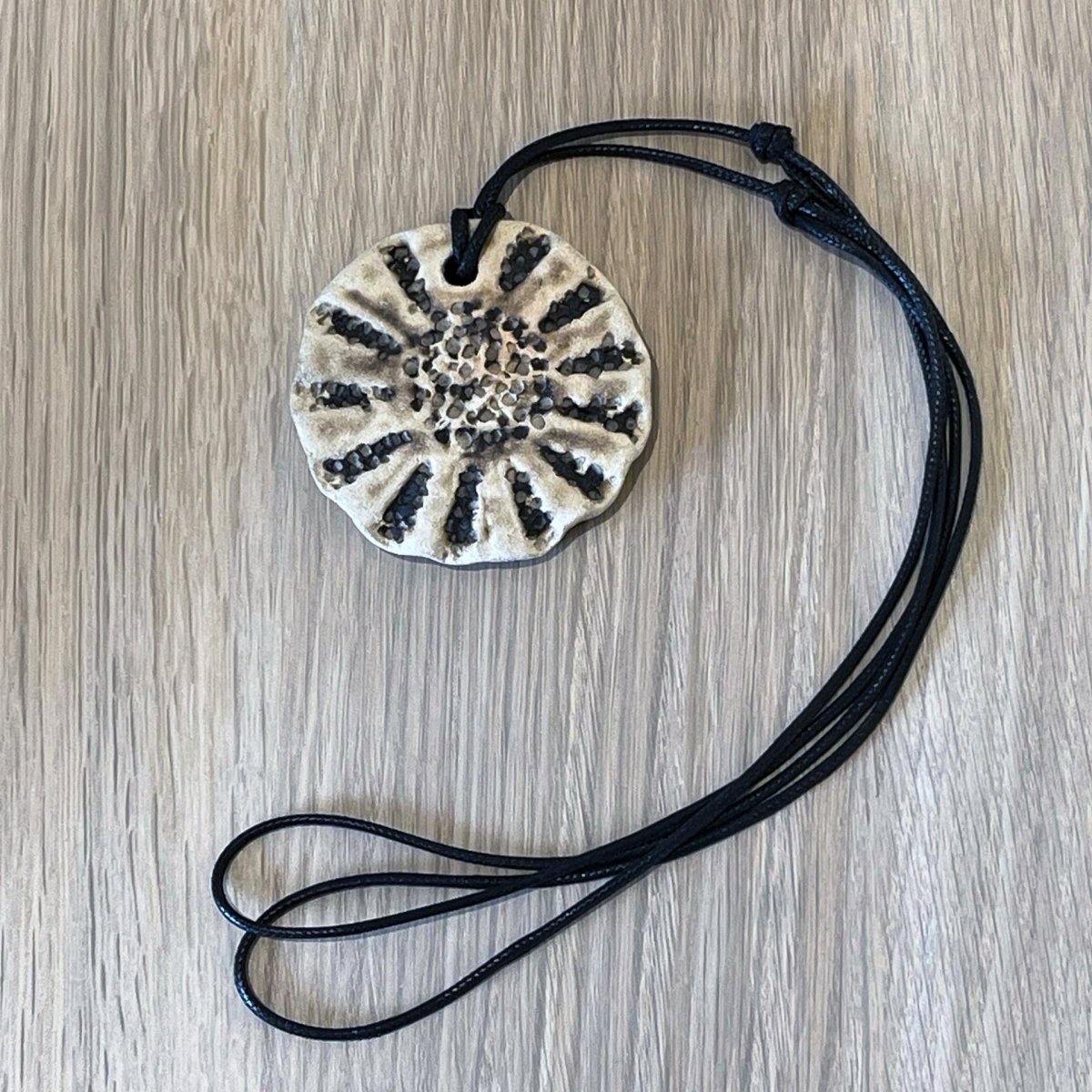 Kubi L006 Sun Raku Pendant Necklace - Handmade gift for her - RAAQUU