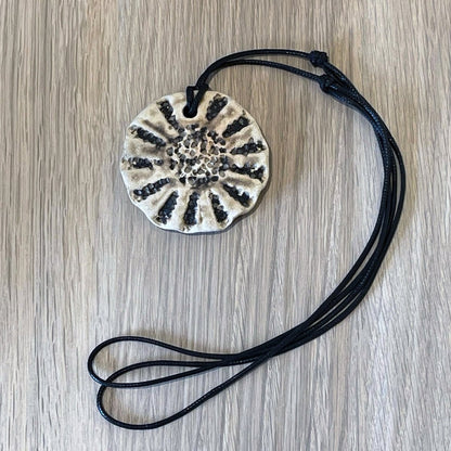 Kubi L006 Sun Raku Pendant Necklace - Handmade gift for her - RAAQUU