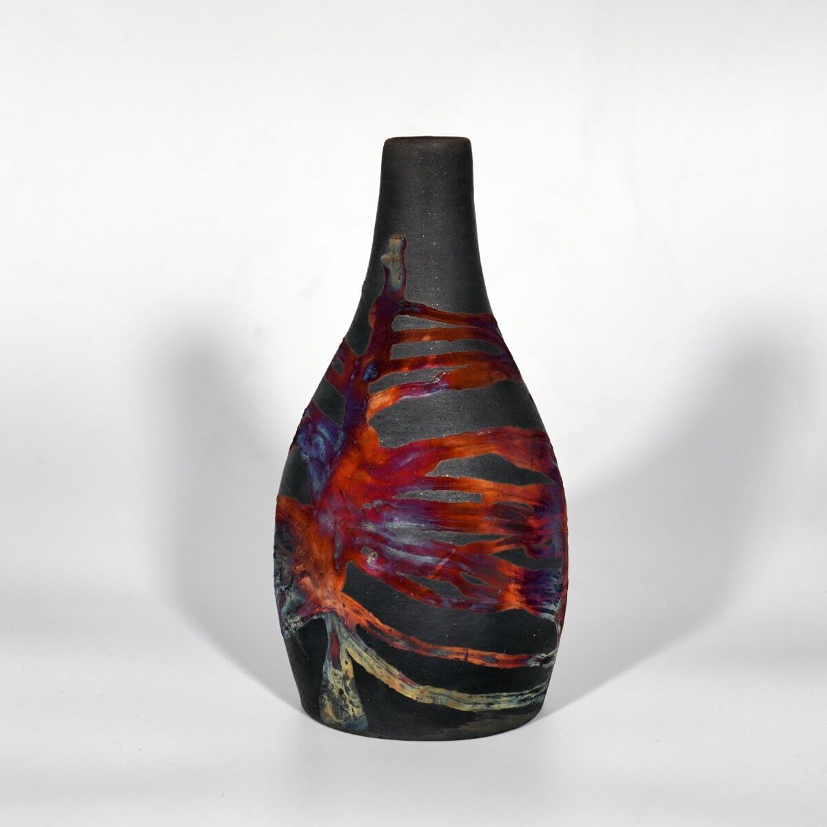 Natsu Ceramic Raku Pottery Vase Unique Handmade ceramic pottery raku vases, urns, and home decor, sculptures, wall decor, gifts by Adil Ghani