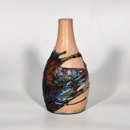 Natsu Ceramic Raku Pottery Vase Unique Handmade ceramic pottery raku vases, urns, and home decor, sculptures, wall decor, gifts by Adil Ghani