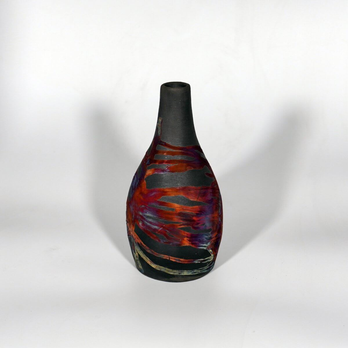 Natsu Ceramic Raku Pottery Vase Unique Handmade ceramic pottery raku vases, urns, and home decor, sculptures, wall decor, gifts by Adil Ghani