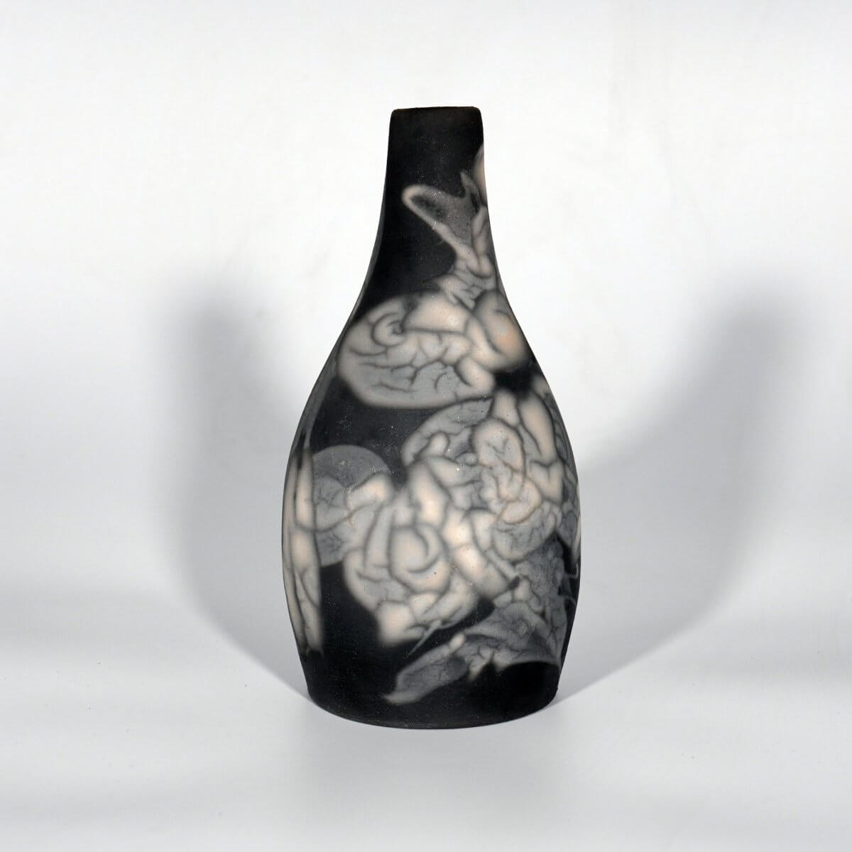 Natsu Ceramic Raku Pottery Vase Unique Handmade ceramic pottery raku vases, urns, and home decor, sculptures, wall decor, gifts by Adil Ghani