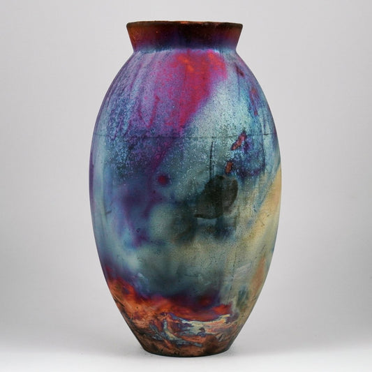 Pre - Order RAAQUU Large Oval Art Series Ceramic Vase - Raku Pottery - RAAQUU