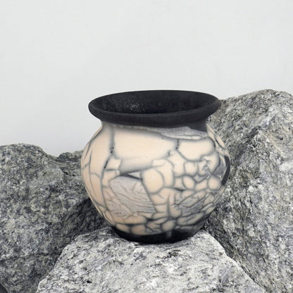 RAAQUU HOFU raku pottery vase - RAAQUU