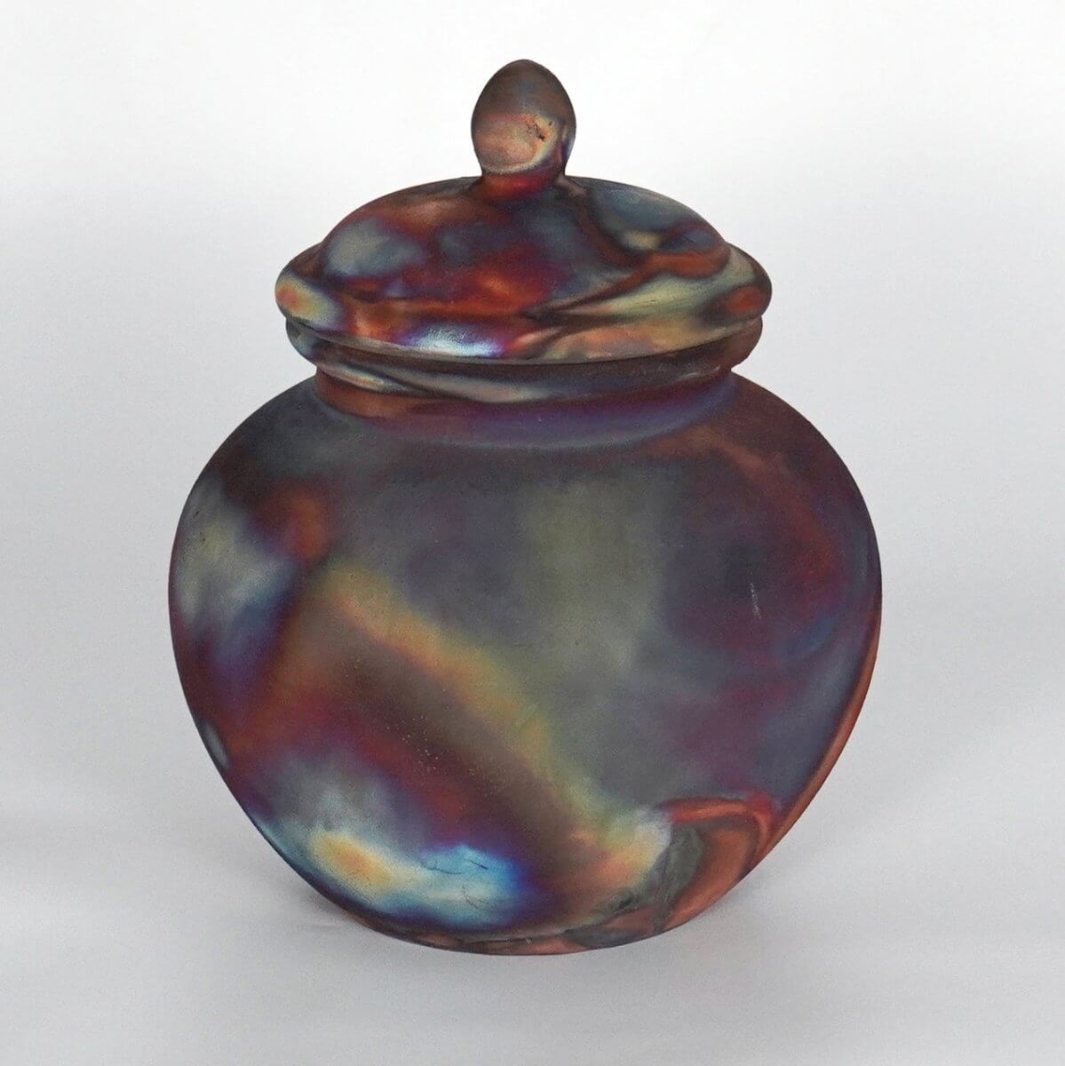 RAAQUU Tamashii Ceramic Full Copper Matte Pet Urn for Remains/Ashes S/N8000119 - Raku Pottery 85 cubic inches Unique Handmade Cremation Vessel Unique Handmade ceramic pottery raku vases, urns, and home decor, sculptures, wall decor, gifts by Adil Ghani